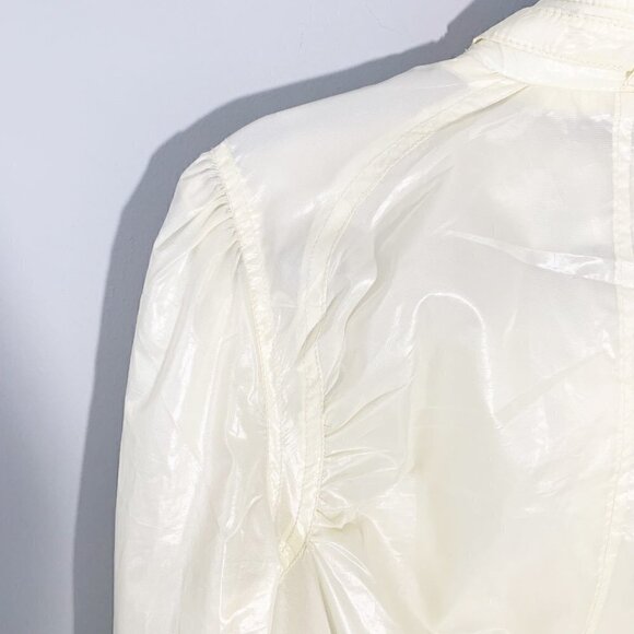 MO x Members Mark pale yellow long sleeve crop length full zipper jacket - Picture 5 of 10